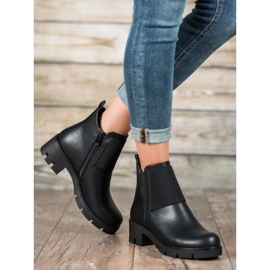 Small Swan Botas pretas na plataforma preto 1