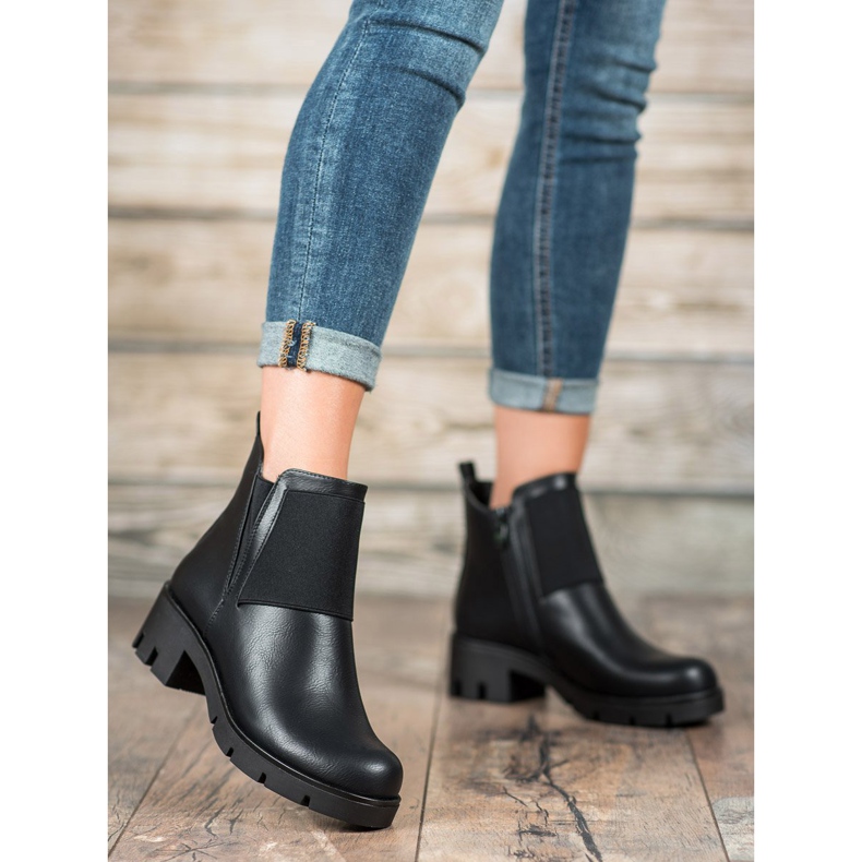 Small Swan Botas pretas na plataforma preto 2