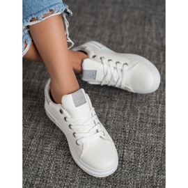 SHELOVET Tênis de couro ecológico branco 1