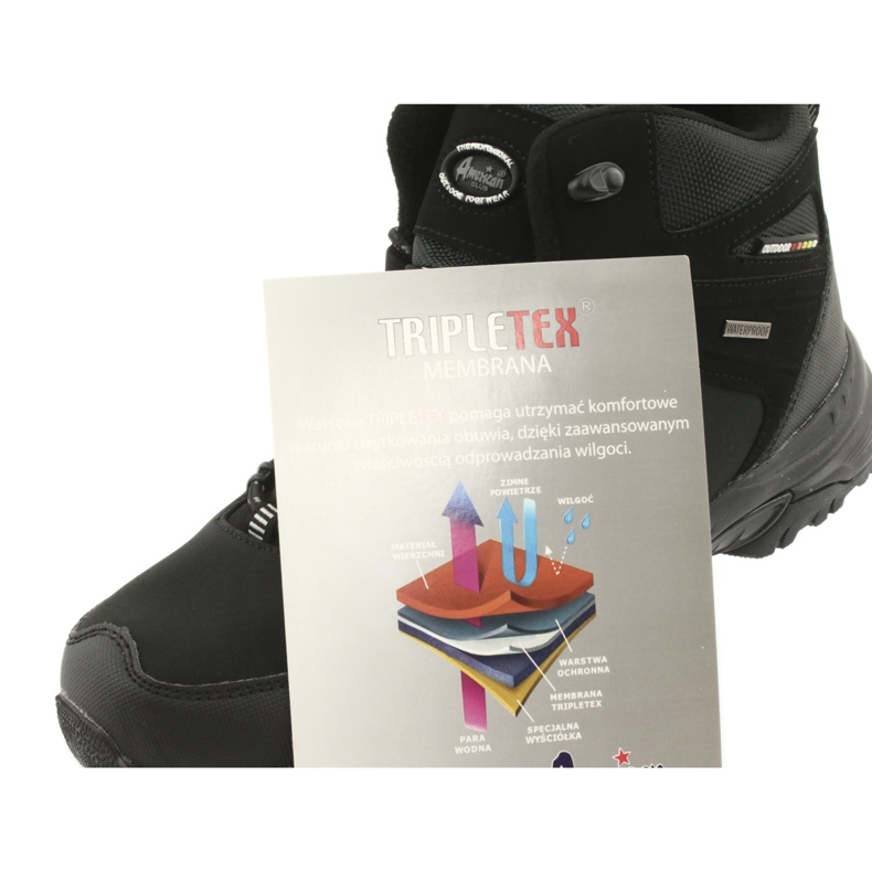 American Club Botas americanas de trekking de inverno com membrana preto 6