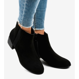 Botins de camurça preta no poste HQ0018 preto 2