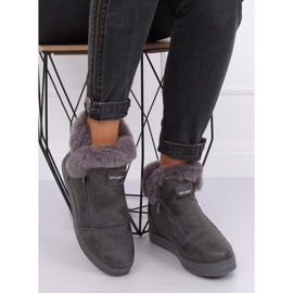 Tênis cinza de cano alto com pelo W19-29 Gray 1
