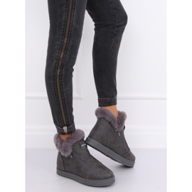 Tênis cinza de cano alto com pelo W19-29 Gray 2