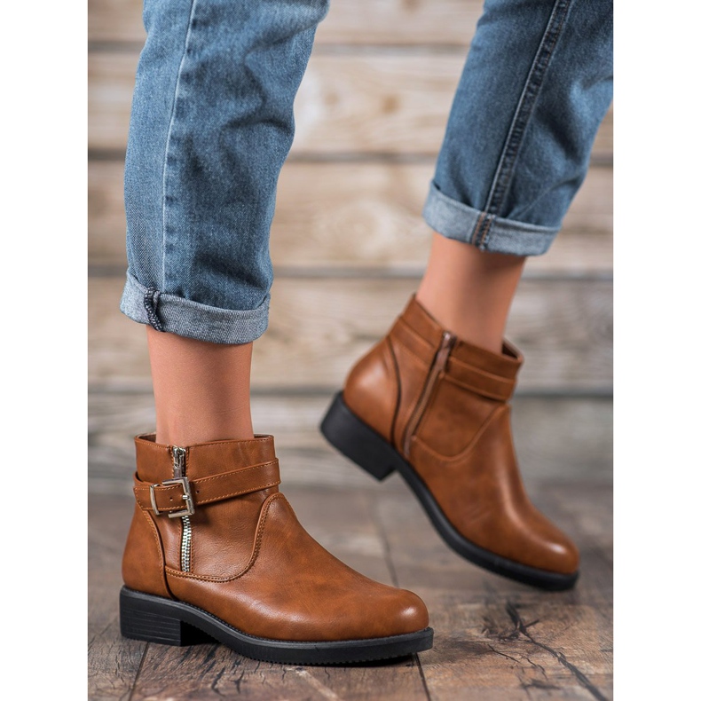 Abloom Botas marrons com couro ecológico marrom 1