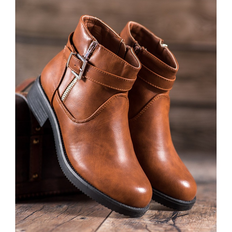 Abloom Botas marrons com couro ecológico marrom 2
