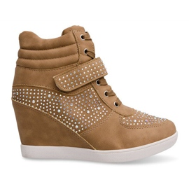 Tênis Tênis Em Botas Cunha 3188 Khaki multicolorido verde 1