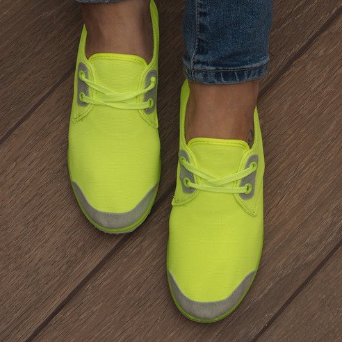 Tênis Lycra 1603 Amarelos com Cordões 1