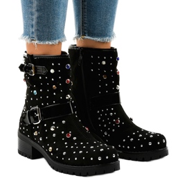 Botas pretas com isolamento, T185 ricamente decoradas preto 1 Botas pretas com isolamento, T185 ricamente decoradas preto 1