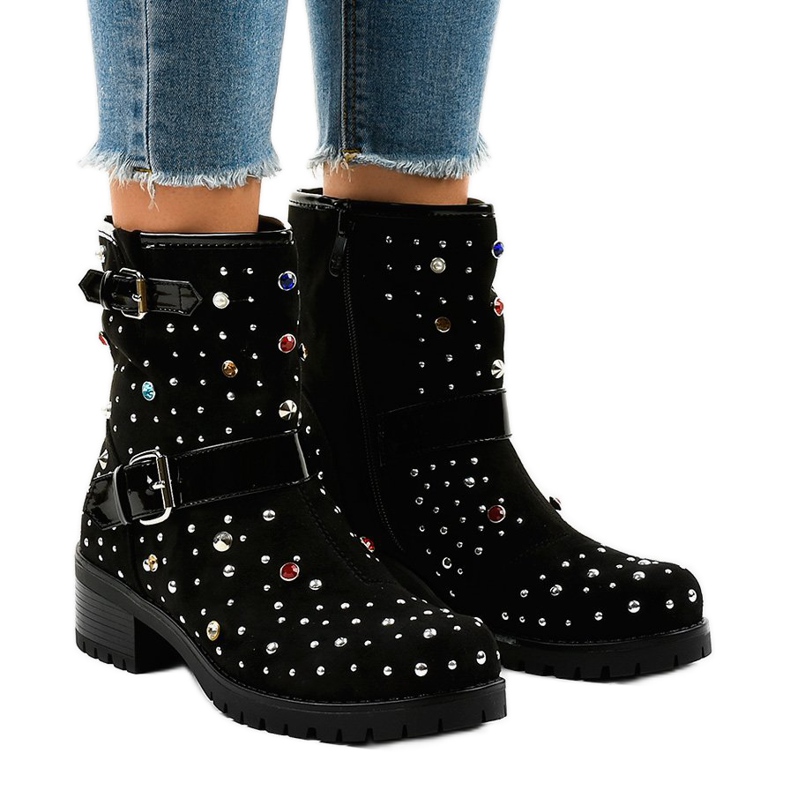 Botas pretas com isolamento, T185 ricamente decoradas preto 1 Botas pretas com isolamento, T185 ricamente decoradas preto 1