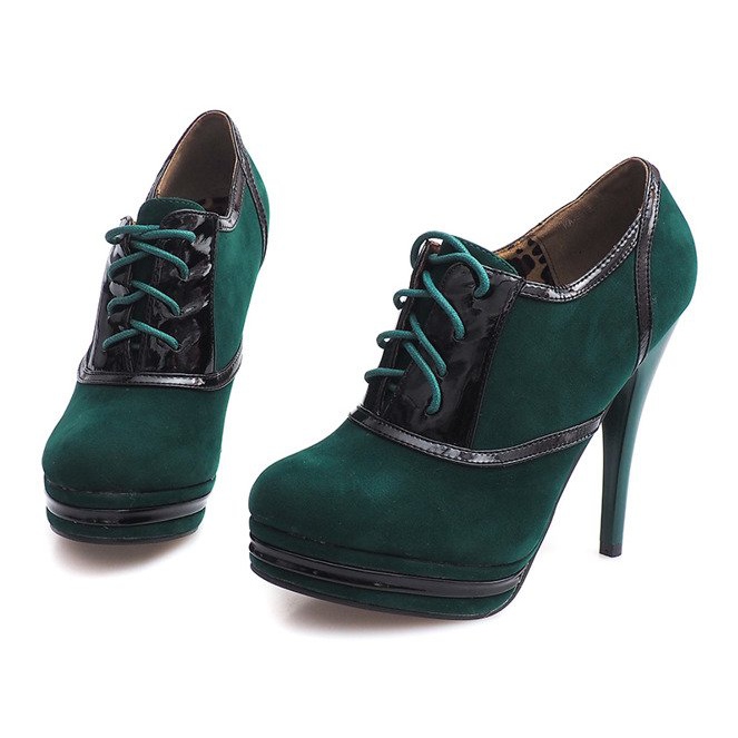 Botas elegantes de salto alto verde KA5513 1