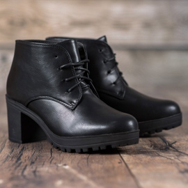 SHELOVET Botas amarradas na plataforma preto 2