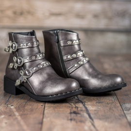 Forever Folie Botas com pregos cinza 1