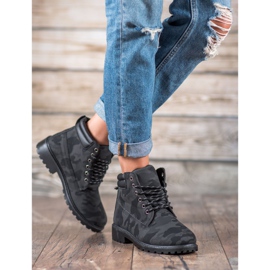 Marquiz Trappers Moro com cadarços preto cinza 2 Marquiz Trappers Moro com cadarços preto cinza 2