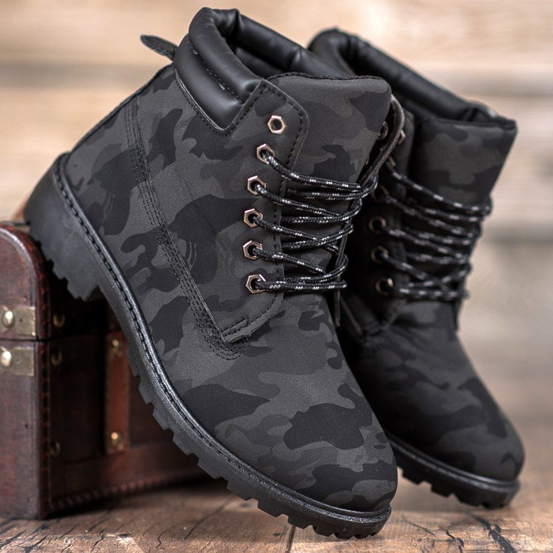 Marquiz Trappers Moro com cadarços preto cinza 1 Marquiz Trappers Moro com cadarços preto cinza 1