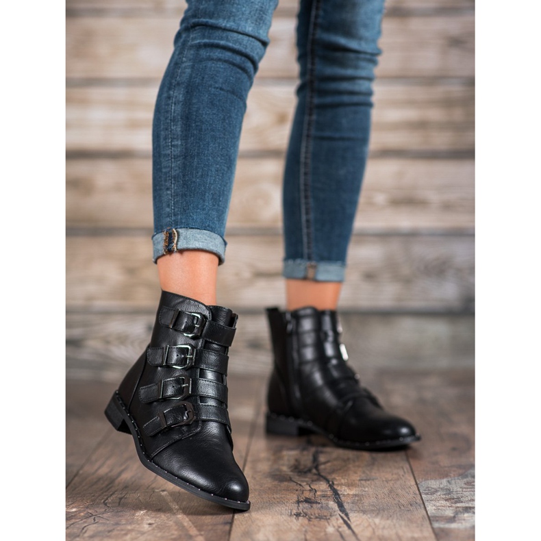 Cm Paris Botas Com Fivelas preto 1 Cm Paris Botas Com Fivelas preto 1