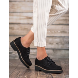 SHELOVET Sapatos de camurça pretos 2