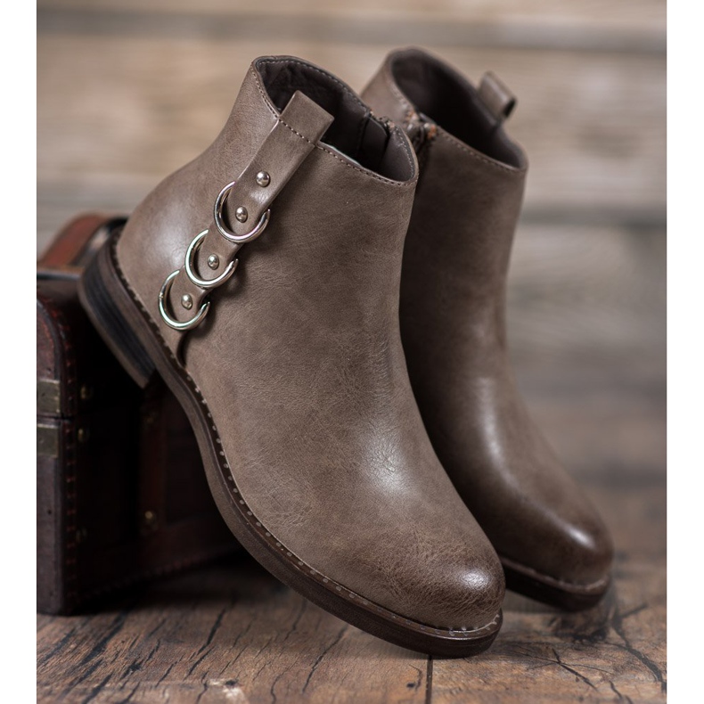 Forever Folie Botas clássicas com enfeites castanho 1