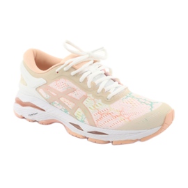 Tênis de corrida Asics gel Kayano 24 Lite Show W T8A9N-0101 branco castanho laranja verde 1