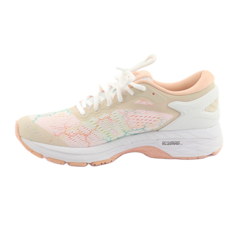 Tênis de corrida Asics gel Kayano 24 Lite Show W T8A9N-0101 branco castanho laranja verde 2