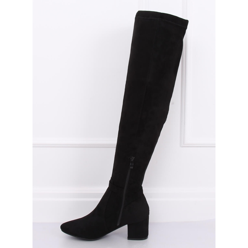 Botas acima do joelho com salto baixo preto YL-151 preto 1 Botas acima do joelho com salto baixo preto YL-151 preto 1