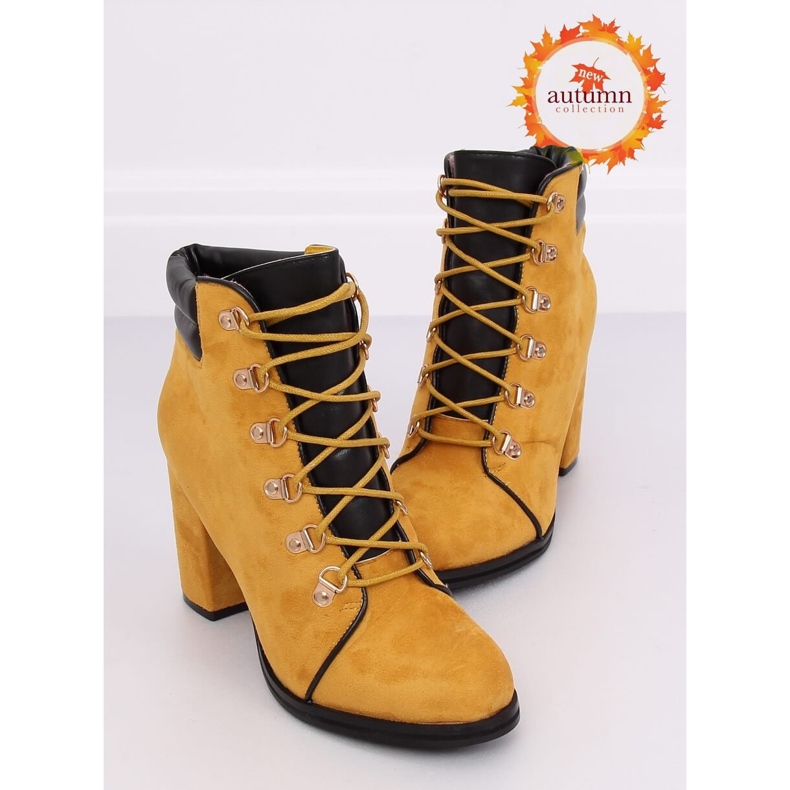 Botas de madeira de salto alto mel 995-29 Amarelo 1