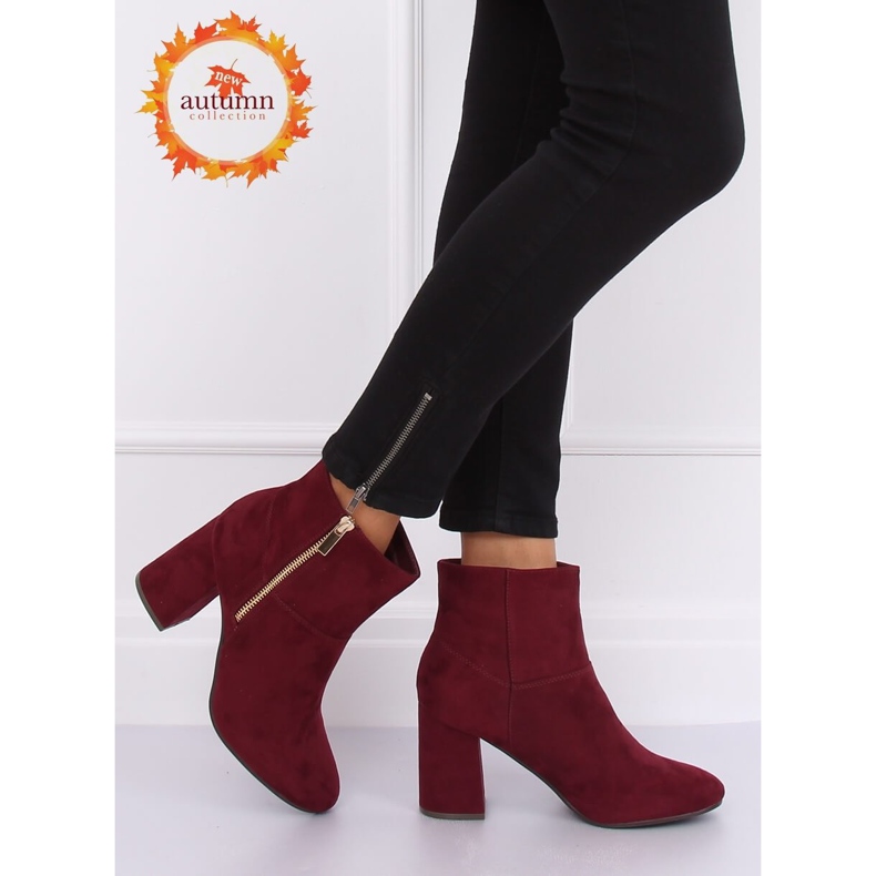 Botas de salto alto, marrom 7759 Burdeos vermelho 1
