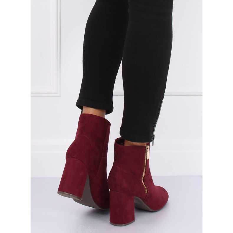 Botas de salto alto, marrom 7759 Burdeos vermelho 2