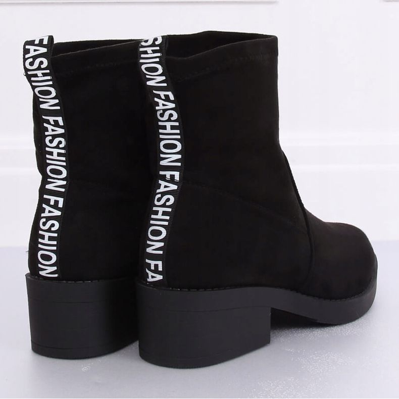 Botas pretas de salto baixo W868 pretas preto 1
