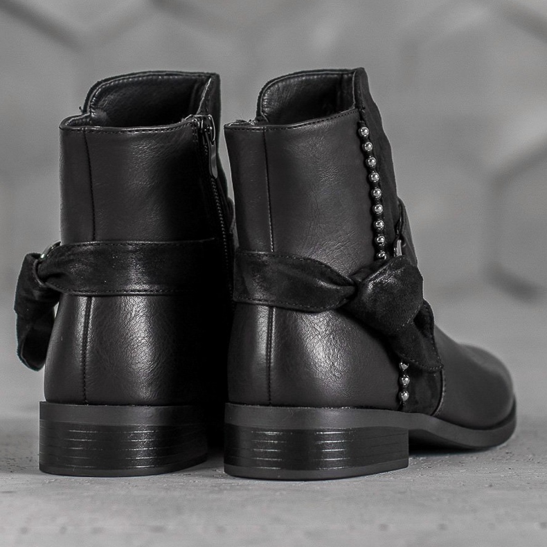 SDS Botas femininas negras preto 2