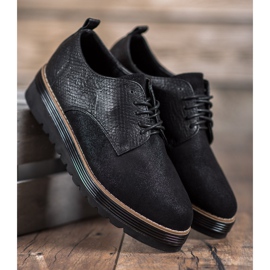 SHELOVET Sapatos na plataforma de impressão de cobra preto 1