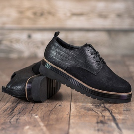 SHELOVET Sapatos na plataforma de impressão de cobra preto 2