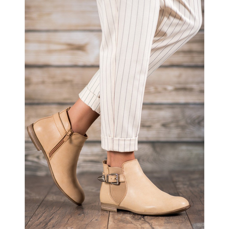 Sixth Sense Botas de couro ecológico com fivela marrom 2