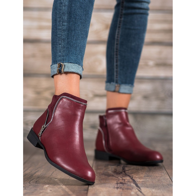Anesia Paris Botas femininas marrons vermelho 1