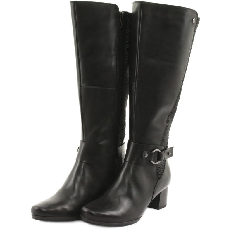 Caprice Botas extensíveis, largura XL 25526 pretas preto 3