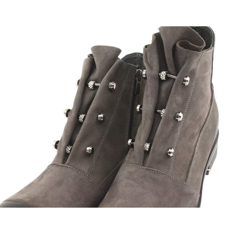 Badura Botas cinza com strass 5 Badura Botas cinza com strass 5