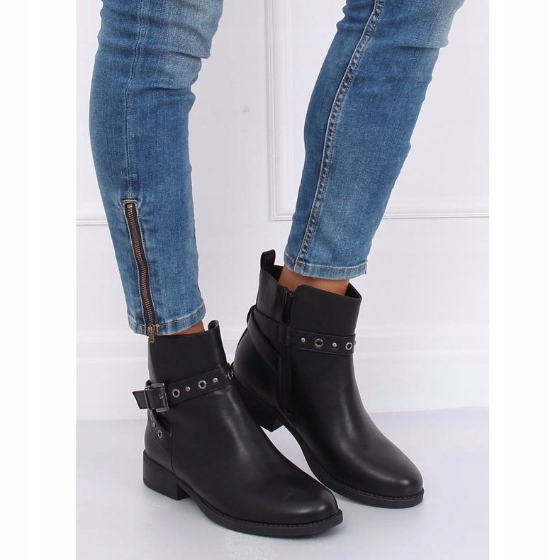Botas pretas Chelsea para mulheres KL-578 pretas preto 1