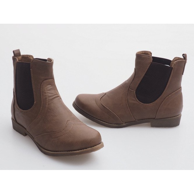 Botas elegantes com elástico Q314CAMEL marrom 2