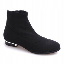 Botas elegantes de material 26003 Preto 1