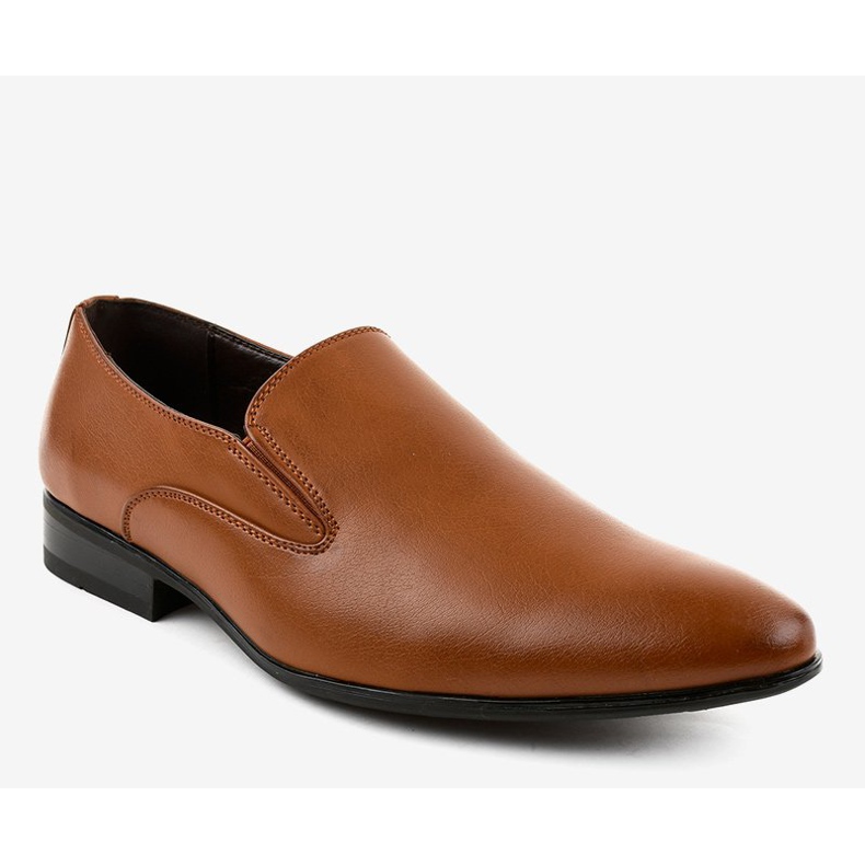 Sapatos baixos elegantes castanhos 6-317 mocassins 1