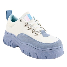 Sapatos esportivos femininos brancos e azuis PF5329 azul 1