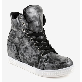 Tênis preto com cunhas amarradas ON001 1