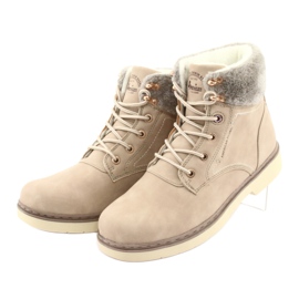 American Club American Boots Feminino Lace -up bege rh47 3