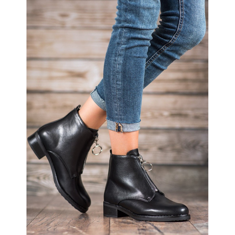 Seastar Botas Com Zíper Decorativo preto 2