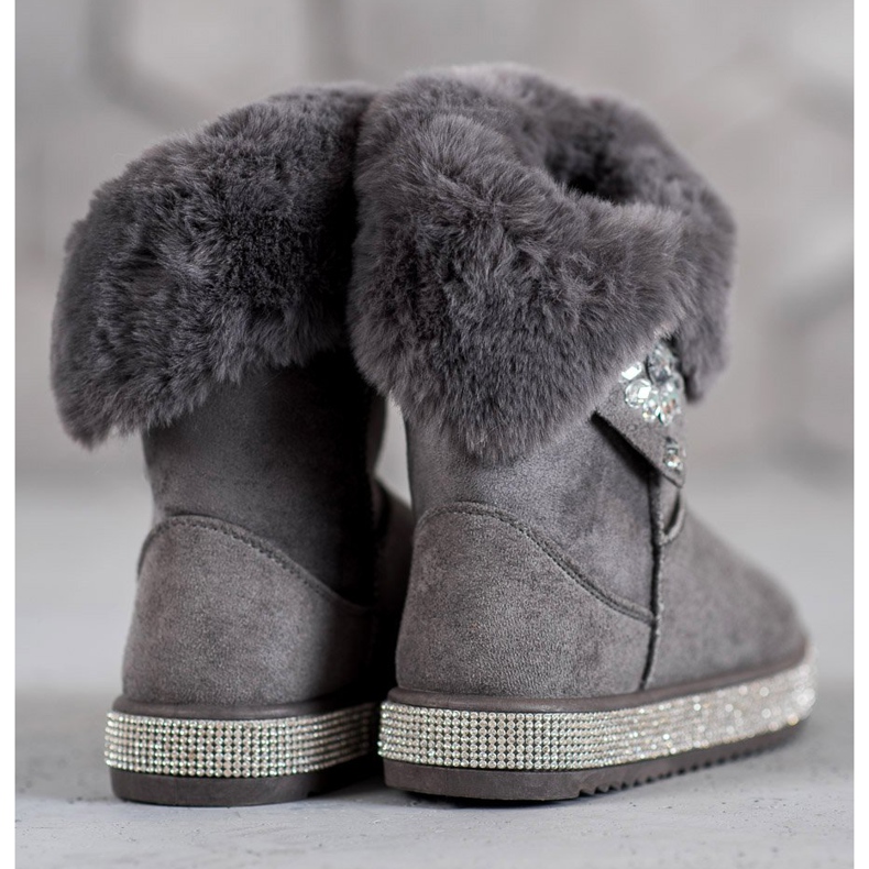 SHELOVET Botas de neve com zircônia cúbica cinza 1 SHELOVET Botas de neve com zircônia cúbica cinza 1