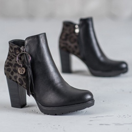 Filippo Botas femininas com estampa de leopardo preto 1 Filippo Botas femininas com estampa de leopardo preto 1