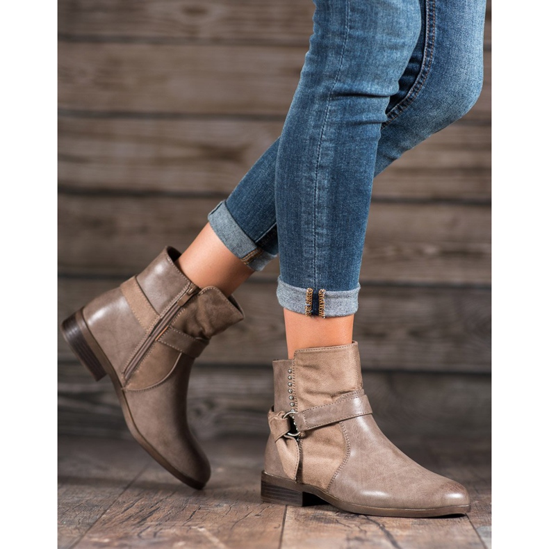 SDS Botas femininas bege 1