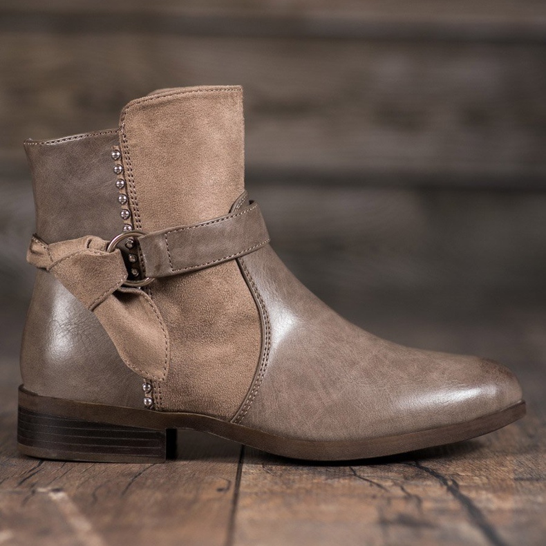 SDS Botas femininas bege 2