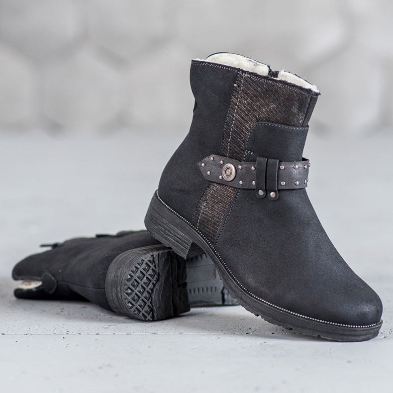 Super Me Botas quentes femininas preto 1