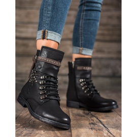 Super Me Botas elegantes de amarrar preto 1