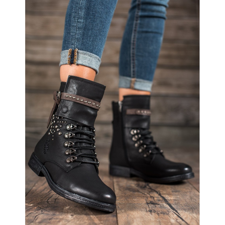 Super Me Botas elegantes de amarrar preto 1